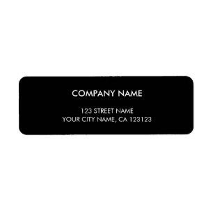 Business Return Address Minimal Black and White Label