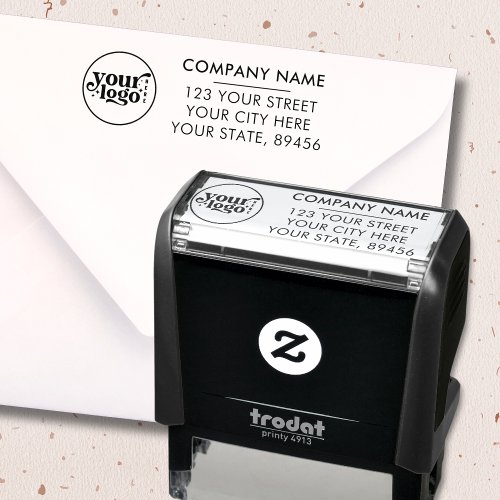 Business Return Address Professional Company Logo Self_inking Stamp