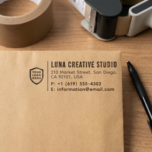 Business Return Address | Professional Logo Modern Self-inking Stamp