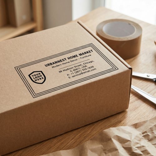 Business Return Address | Professional Logo Modern Self-inking Stamp