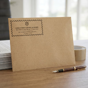 Business Return Address Professional Logo Modern Self-inking Stamp