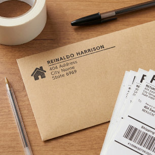 Business Return Address Professional Logo Modern Self-inking Stamp
