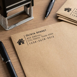 Business Return Address Professional Logo Modern Self-inking Stamp