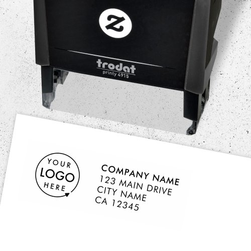 Business Return Address  Professional Logo Modern Self_inking Stamp
