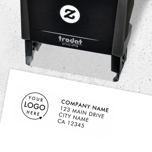 Business Return Address | Professional Logo Modern Self-inking Stamp