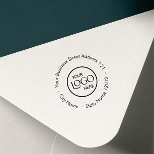 Business Return Address Professional Logo Round Self-inking Stamp