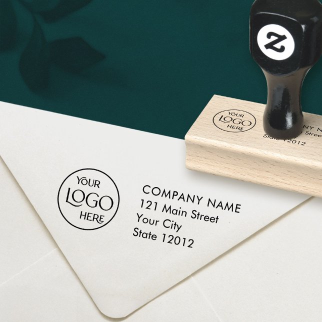 Business Return Address Professional Logo Simple Rubber Stamp (Creator Uploaded)