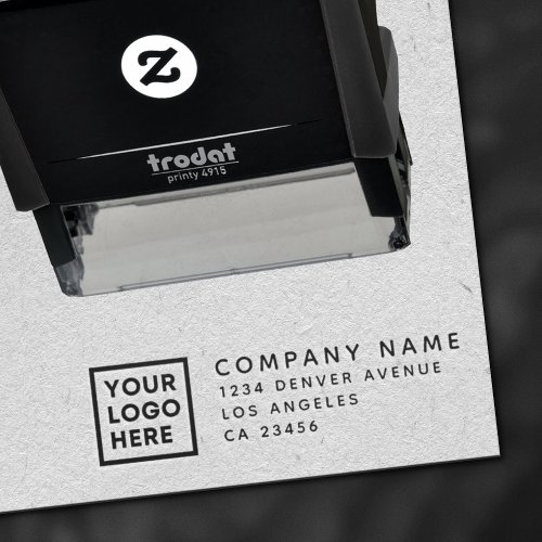 Business Return Address Professional Modern Logo Self_inking Stamp
