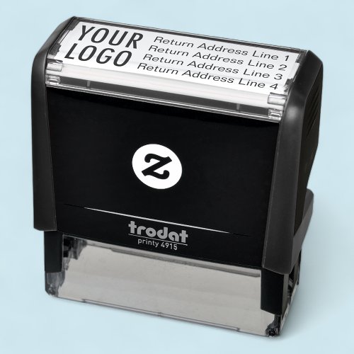 Business Return Address with Logo Custom Self_inking Stamp