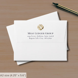 Business Return Address with Logo Note Card Envelope
