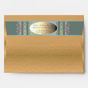 Business Return Addressed Gold & Floral Envelope