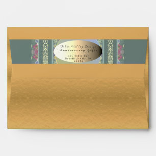 Business Return Addressed Gold & Floral Envelope