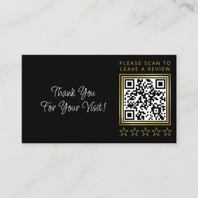Business Review Custom QR Code Link Logo Business Card (Front)