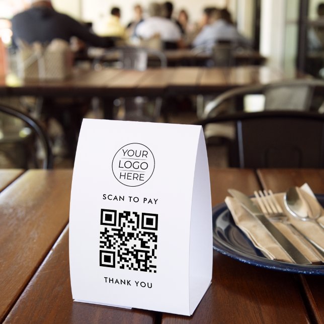 Business Review Google Qr Code Paper Table Tent (Insitu(Restaurant))