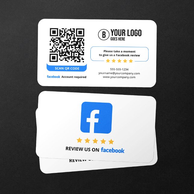 Business Review Link Facebook Reviews QR Code Card (Creator Uploaded)