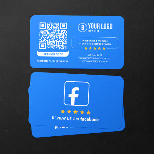 Business Review Link Facebook Reviews QR Code Card