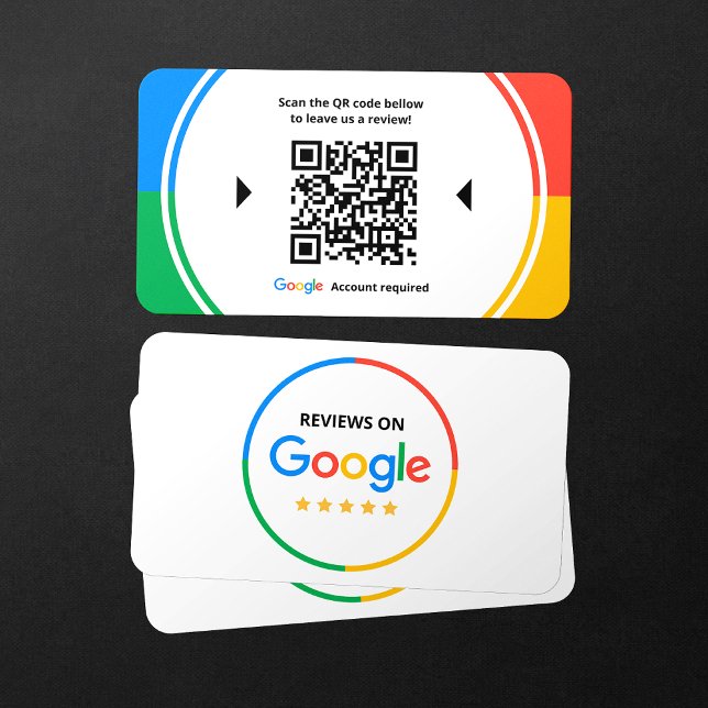 Business Review Link Google 5 Star Reviews QR Code Business Card (Creator Uploaded)