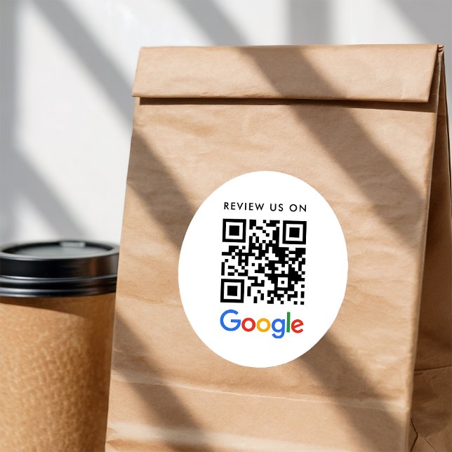 Business Review on Google QR Code Classic Round Sticker (Creator Uploaded)