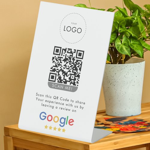 Business Review On Google QR Code Rating Pedestal Sign