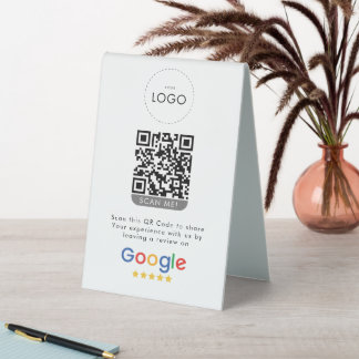 Business Review On Google QR Code Rating Table Tent