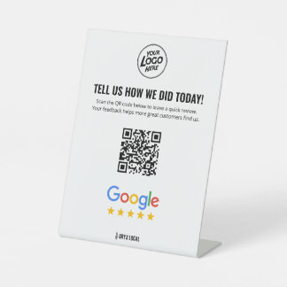 Business Review QR Code Rating Pedestal Pedestal Sign
