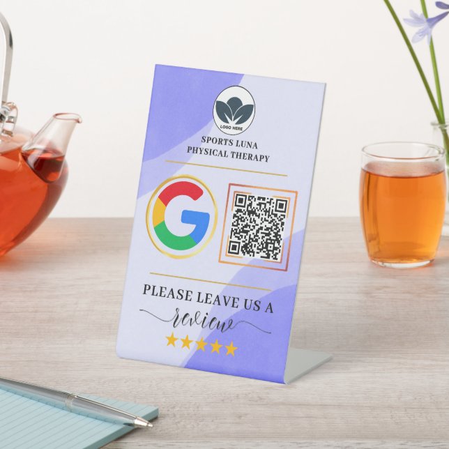 Business Review Sign - Custom QR Code with Logo (In SItu)