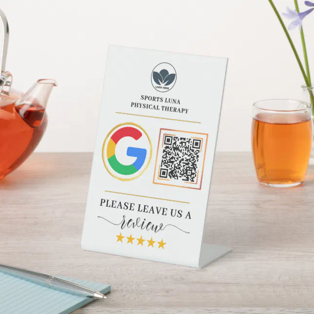 Review Lessons Sign Business Review Sign - Custom QR Code with Logo | Zazzle