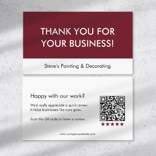 Business Review Thank You QR Code Referral Card