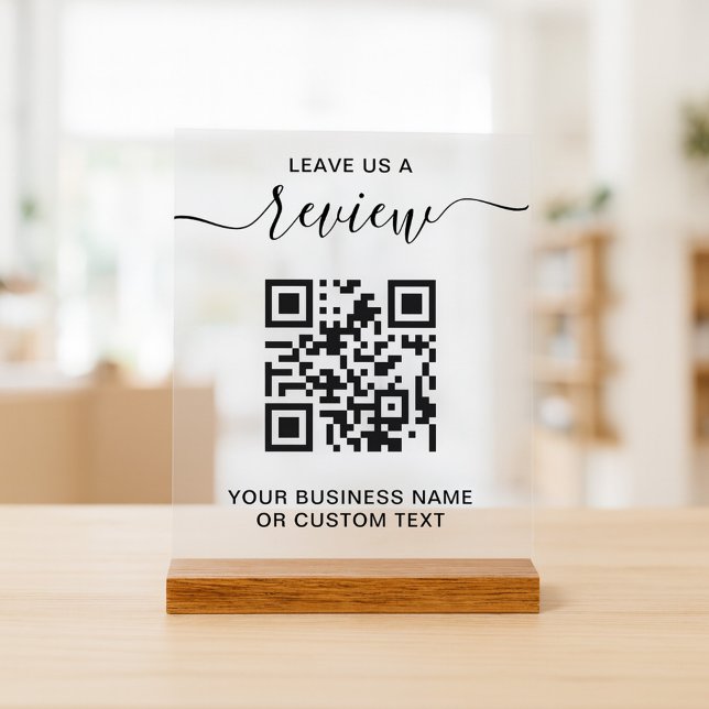 Business Review With QR Code Acrylic Sign (Creator Uploaded)