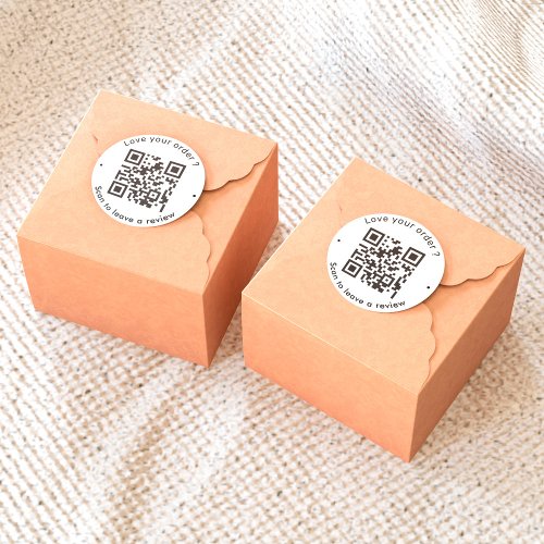 Business Review With QR Code Classic Round Sticker