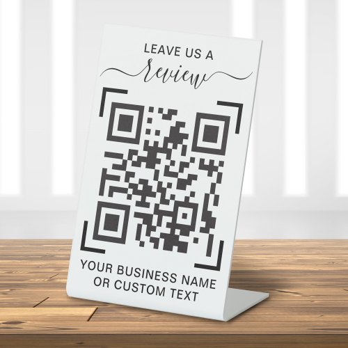Business Review With QR Code Pedestal Sign