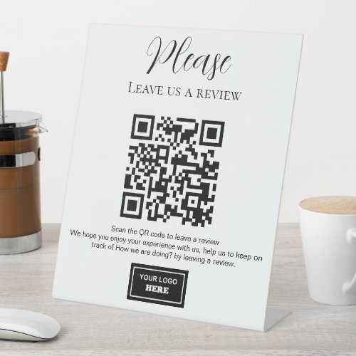Business Review with QR code Pedestal Sign