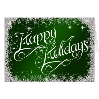Business Safe Green Happy Holidays PERSONALIZED Card 