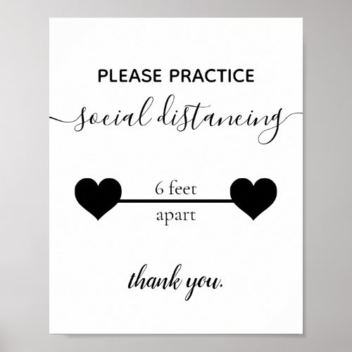 Business Safety Practice Social Distancing Script Poster