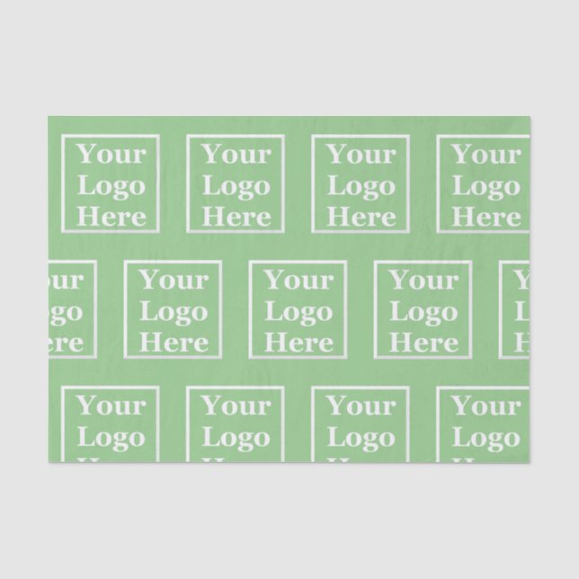 Business Sage Green Your Logo Here Template Tissue Paper (Front)