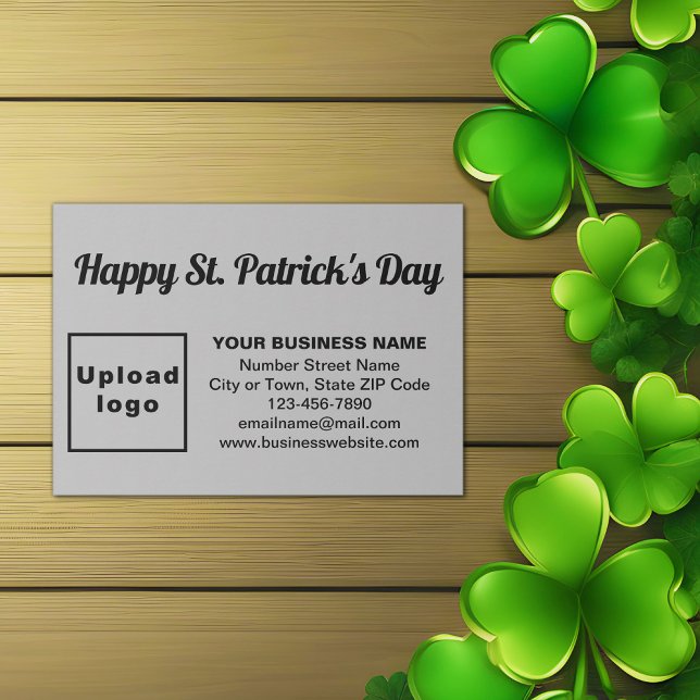 Business Saint Patrick Greeting on Gray Enclosure Card (Gray Saint Patrick business enclosure card)