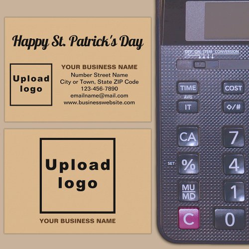 Business Saint Patrick Greeting on Light Brown Enclosure Card