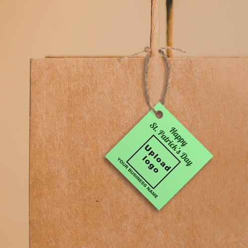 Business Saint Patrick Greeting on Light Green Favor Tags