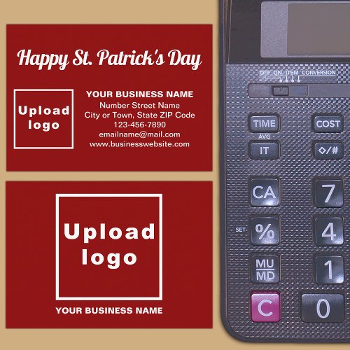 Business Saint Patrick Greeting on Red Enclosure Card