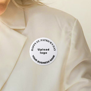 Business Saint Patrick Greeting on White Round Button