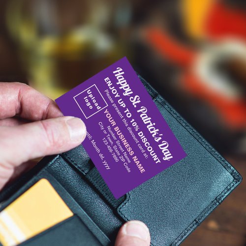 Business Saint Patrick Purple Discount Card
