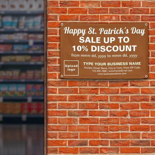 Business Saint Patrick Sale on Brown Rectangle Banner