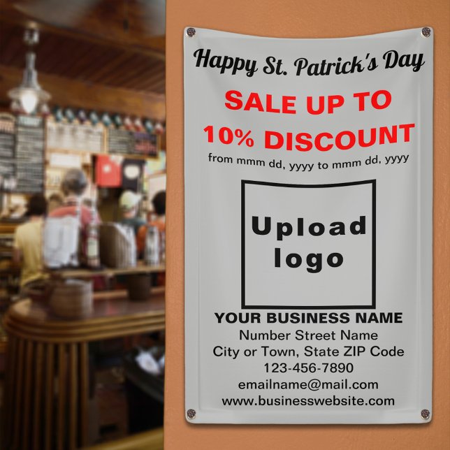 Business Saint Patrick Sale on Gray Banner (Business Saint Patrick sale on gray banner. Signage to attract more customers.)