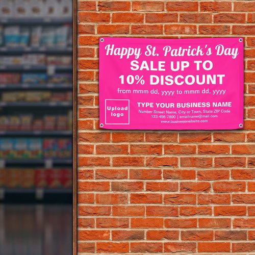 Business Saint Patrick Sale on Pink Rectangle Banner