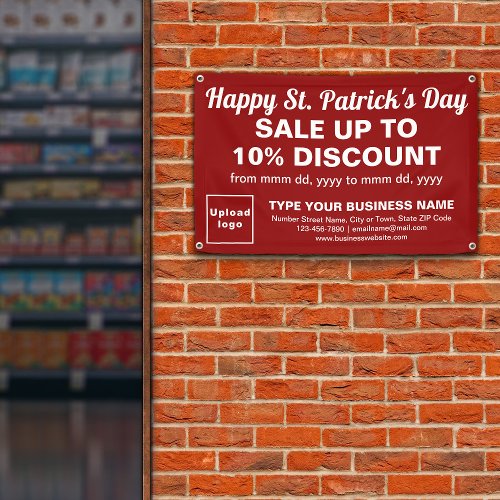 Business Saint Patrick Sale on Red Rectangle Banner