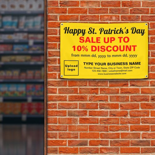Business Saint Patrick Sale on Yellow Rectangle Banner