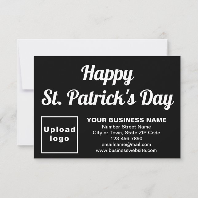 Business Saint Patrick Small Black Flat Card (Front)