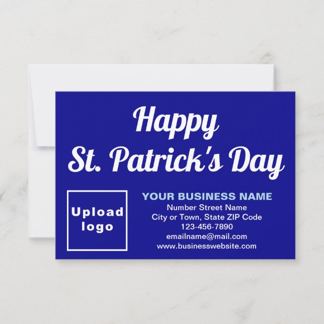 Business Saint Patrick Small Blue Flat Card (Front)