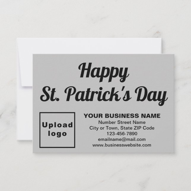 Business Saint Patrick Small Gray Flat Card (Front)