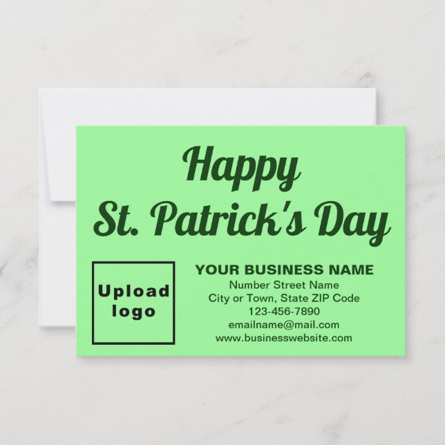 Business Saint Patrick Small Light Green Flat Card (Front)